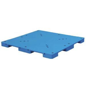 Un Pallet de Plástico Higiénico Azul de 9 Patas, equipado con nueve patas, que proporciona estabilidad y es ideal para usos higiénicos y sensibles.