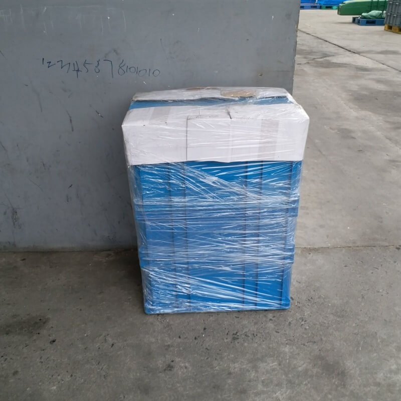 Wrapped package in warehouse. Prototype sampling: we offer pre - production plastic pallet samples for approval.