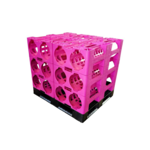Stacked 5 gallon water bottle storage rack with four-pocket modular design