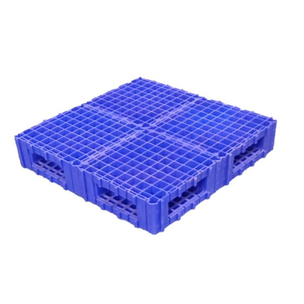 Grid blue double-sided plastic splicing pallet four-way fork small size