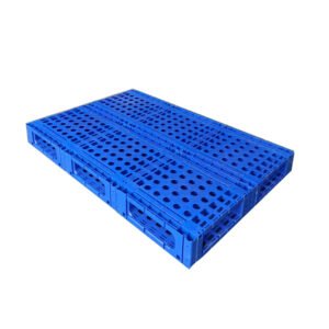 Double sided blue vented splicing pallet, showing the characteristics of reversible use