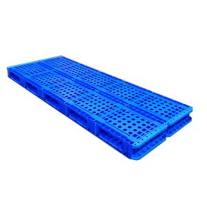 Palet de plástico de doble cara de 2600x1000 mm con superficie de rejilla ventilada y redonda