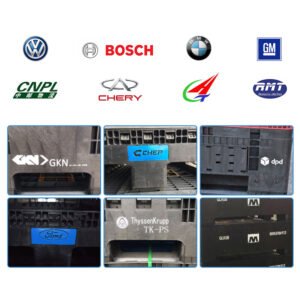 Plastic pallet boxes used by major automotive and logistics industry clients