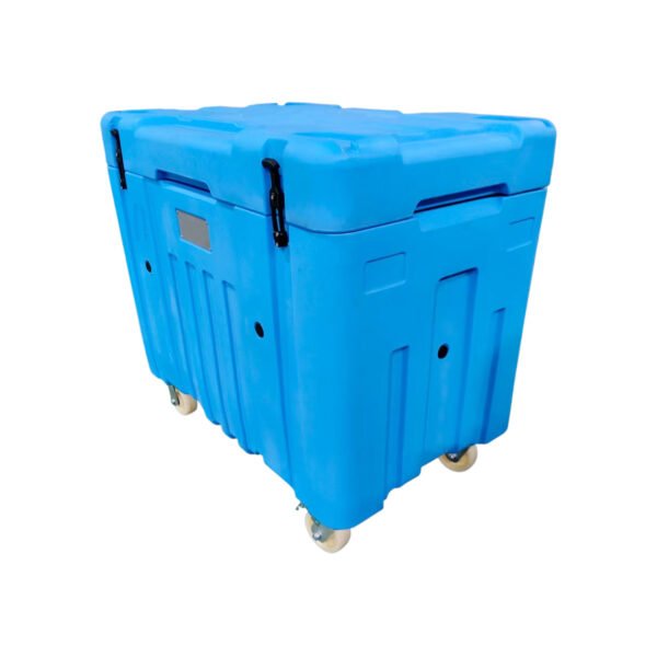 340l dry ice bin with lid & casters