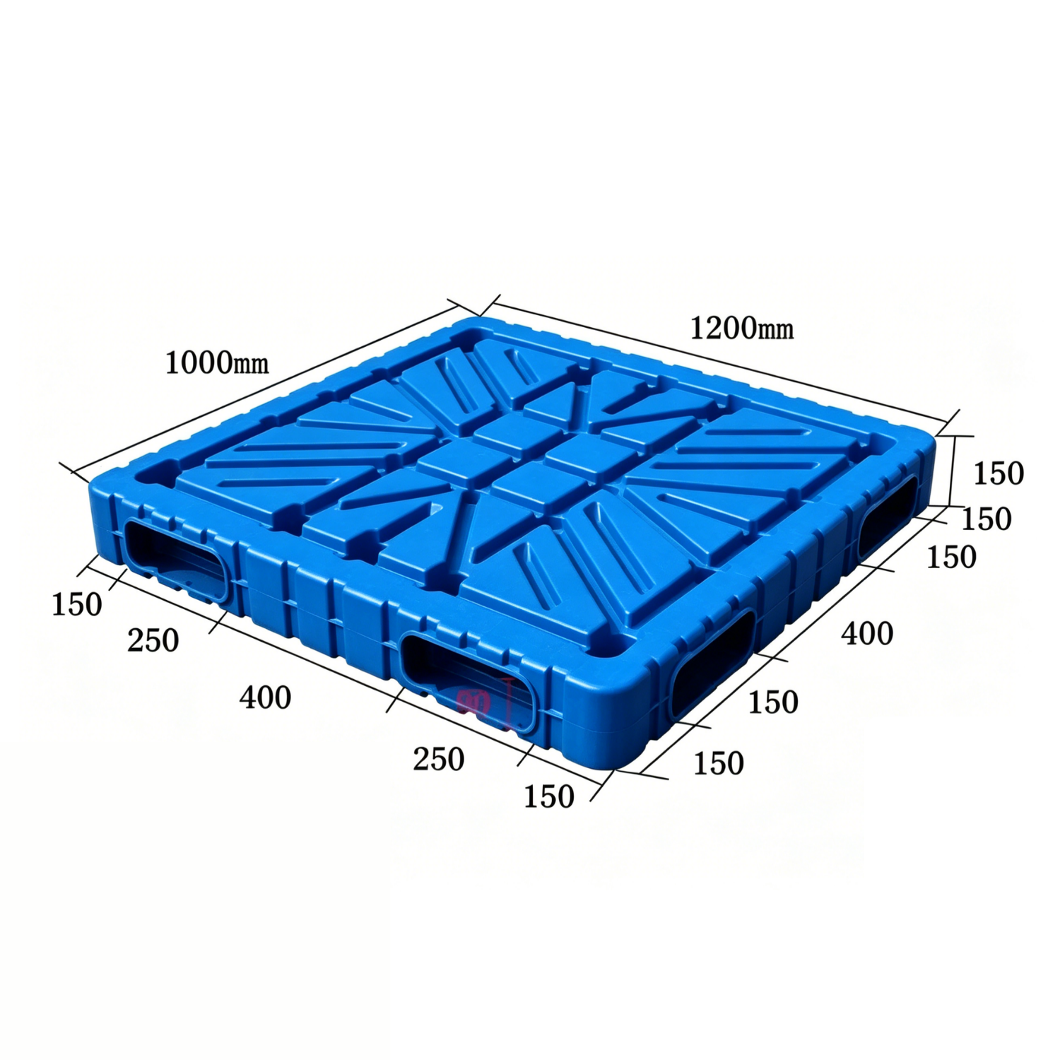 1200 × 1000 mm Blow Molding Stackable Plastic Pallets
