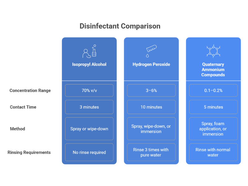 comparison of different types of pallet disinfectants