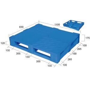 1100 x 830 full perimeter plastic pallet – 6 runners – anti slip surface | 110830g