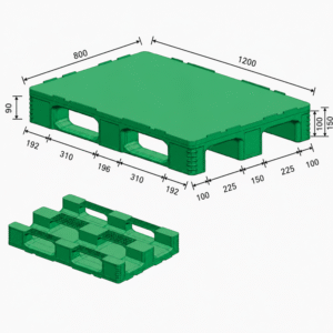1200 x 800 mm safety lipped heavy duty plastic pallets