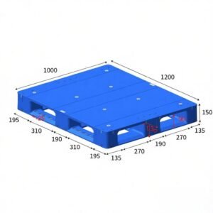 1100 x 830 full perimeter plastic pallet – 6 runners – anti slip surface | 110830g