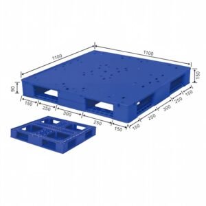 1100 x 1100mm full perimeter plastic pallet solid top rackable pallet