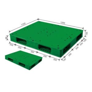 1200 x 1100 mm double side solid plastic pallet | stackable