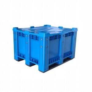 1200 x 1200 x 760 mm plastic bulk container with lid