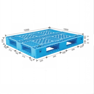 1200 x 1000 mm full perimeter industrial stackable plastic pallet