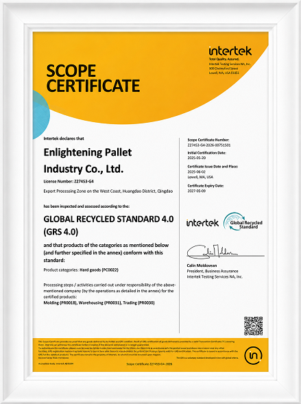 the grs certification enlightening pallet