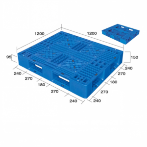 1200 x 1200 industrial storage stackable plastic pallet | full perimeter