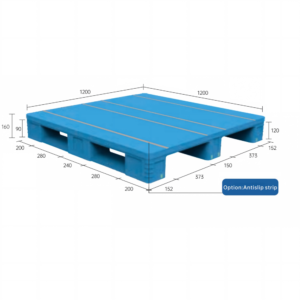 1200 x 1200 rackable 3 runner plastic pallet | anti slip