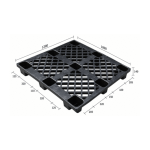 1200 × 1000 × 140 mm nestable one way plastic pallets