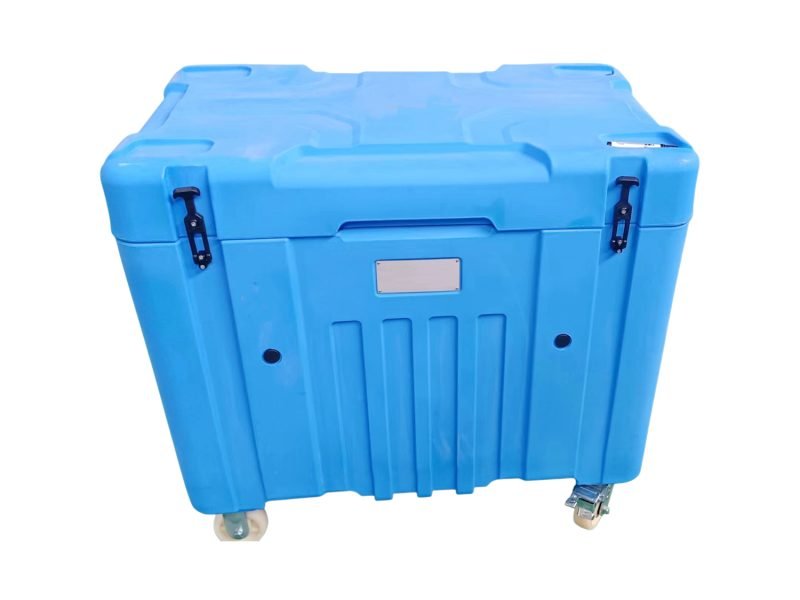 340l dry ice bin with lid & casters