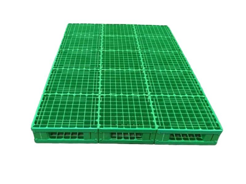 Green grid double-sided splicing pallet, with narrow wide side and long long side