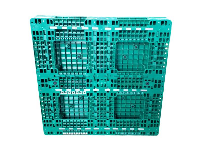 A green China Heavy Duty Plastic Pallet, showcasing a sturdy grid - like structure, ideal for heavy - duty industrial applications.