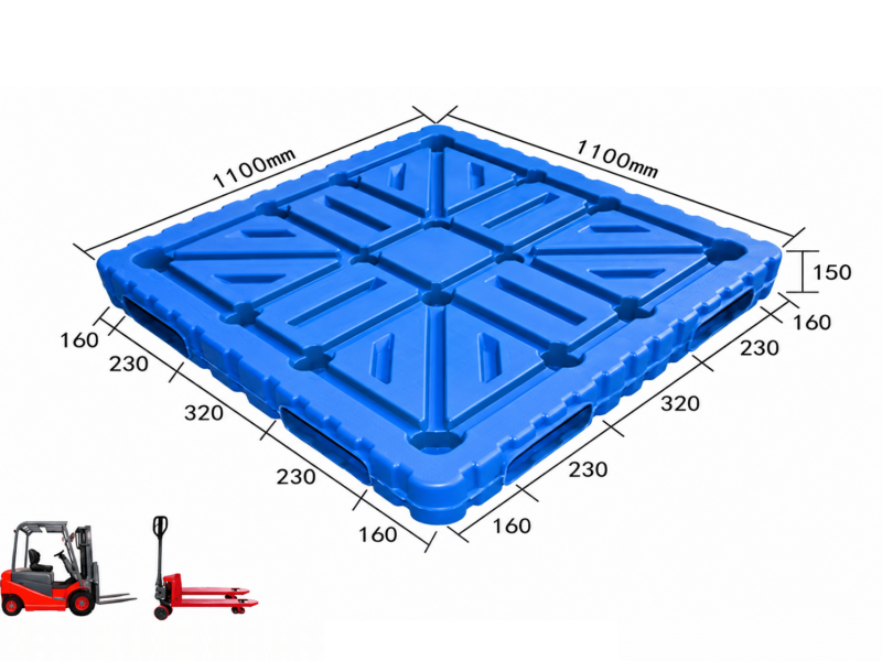 1100×1100mm heavy duty plastic pallet blow molded
