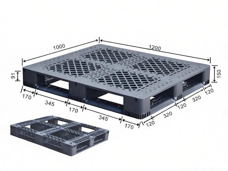 1200 x 1000 full perimeter plastic pallet – 6 runners – beverage pallets | z1210wta