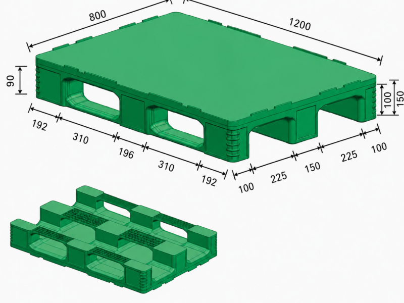 1200 x 800 mm safety lipped heavy duty plastic pallets