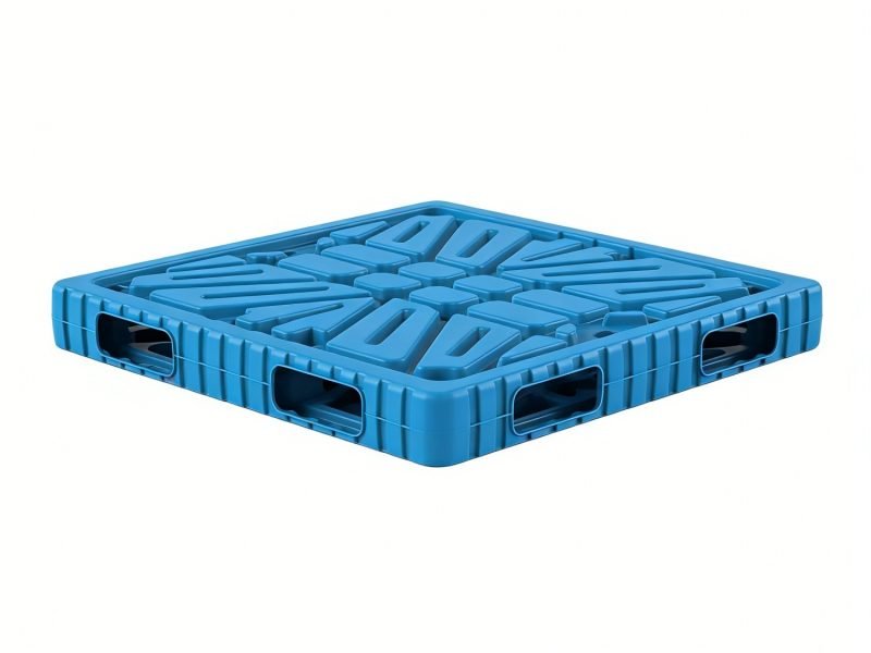 Paleta de plástico para moldeo por soplado de 1200×1200, doble cara, con cubierta sólida