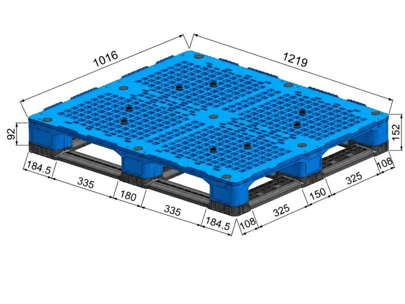 48 x 40 full perimeter plastic pallet – 6 runners | z1210wtb