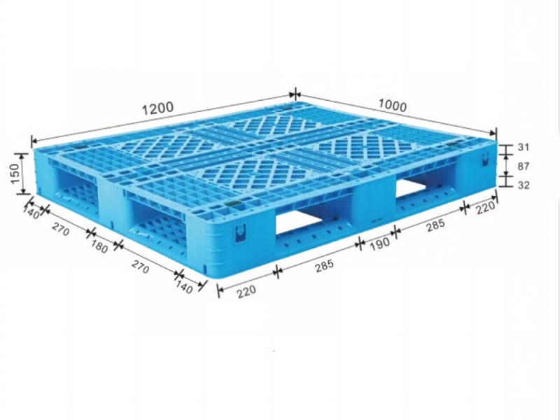 1200 x 1000 mm full perimeter industrial stackable plastic pallet