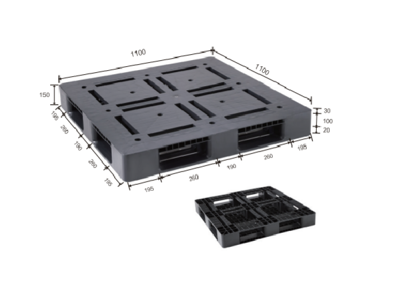 1100 x 1100 x 150mm asian size plastic pallet | recycled