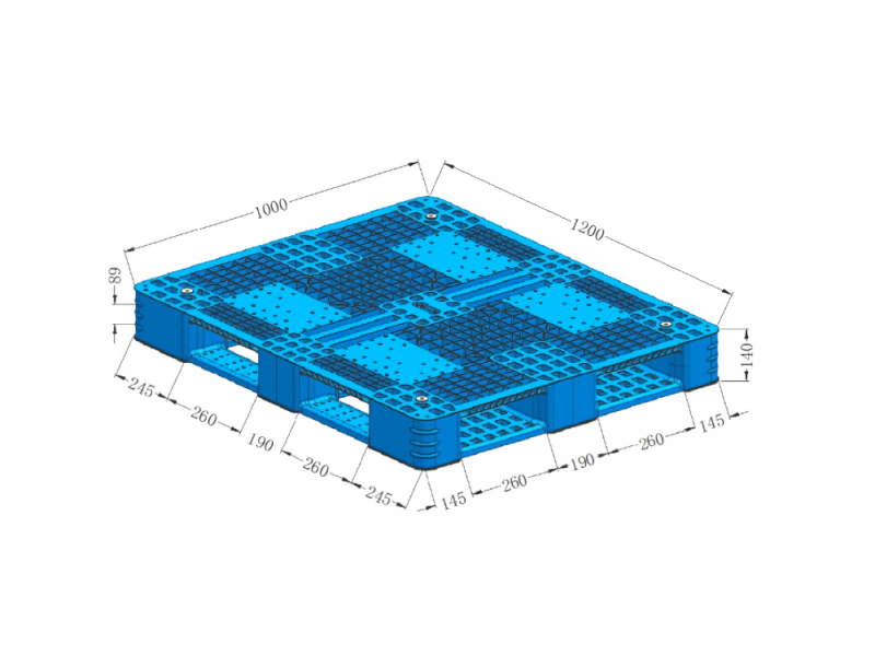 1200 x 1000 epal 2 industrial heavy duty plastic pallet| full perimeter
