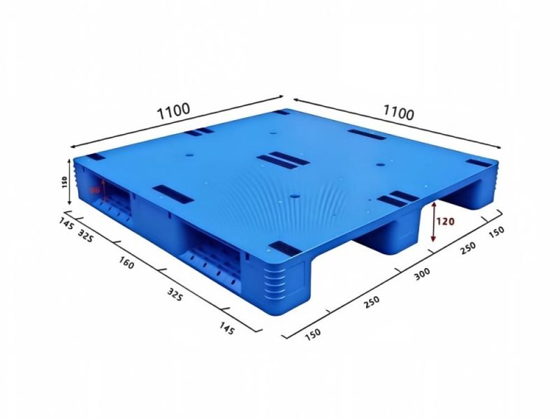 1100 x 1100 mm plastic pallet for medical industry
