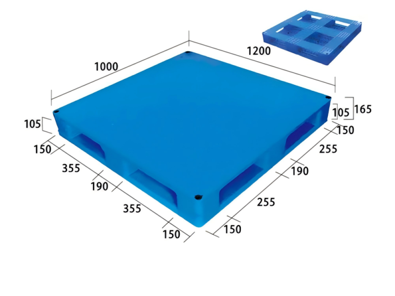 1200 x 1000 closed deck full perimeter plastic pallet | stackable & rackable