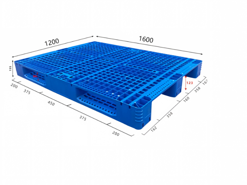 1600 x 1200 mm large size open deck plastic pallet