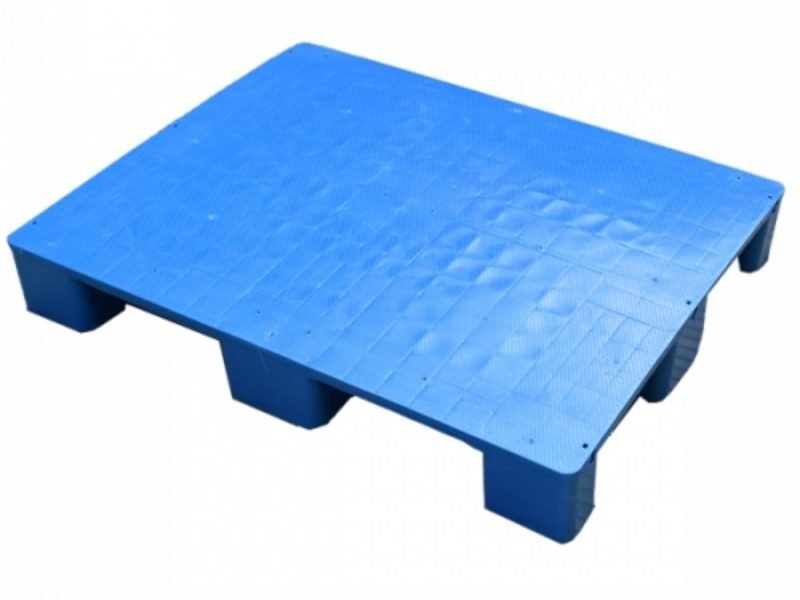 800×600 9 legs plastic floor pallet | solid top deck