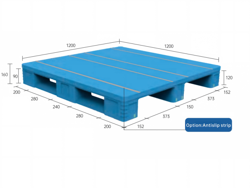 1200 x 1200 rackable 3 runner plastic pallet | anti slip