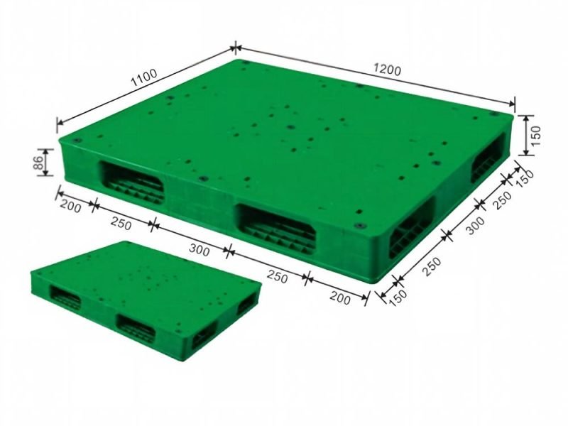 1200 x 1100 mm double side solid plastic pallet | stackable