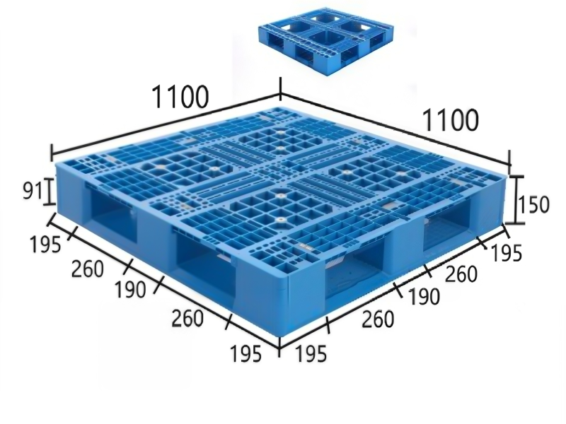 1100 x 1100 mm iso asian stackable plastic pallet