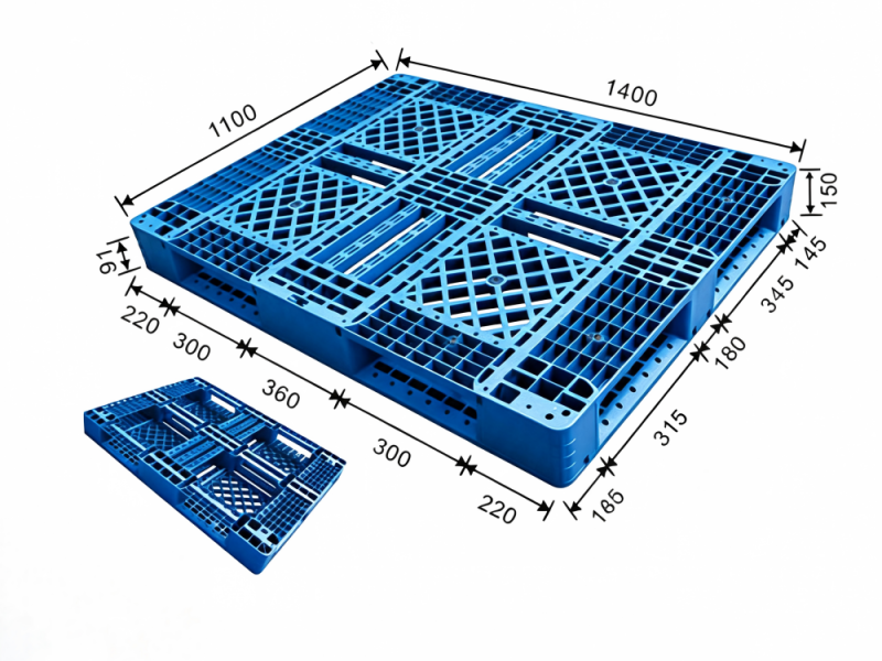 1400 x 1100 6 runner plastic pallet | open deck