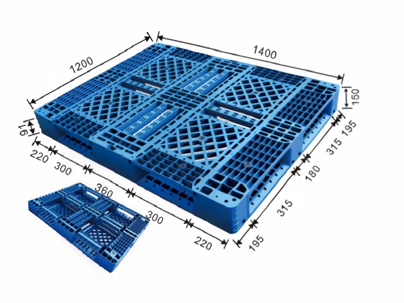 1400 x 1200 stackable plastic pallet | large deck