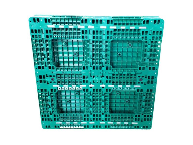 A green China Heavy Duty Plastic Pallet, showcasing a sturdy grid - like structure, ideal for heavy - duty industrial applications.