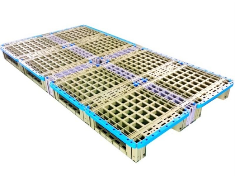 Modular plastic PV pallet with anti-slip edges and interlocking structure for photovoltaic panel logistics