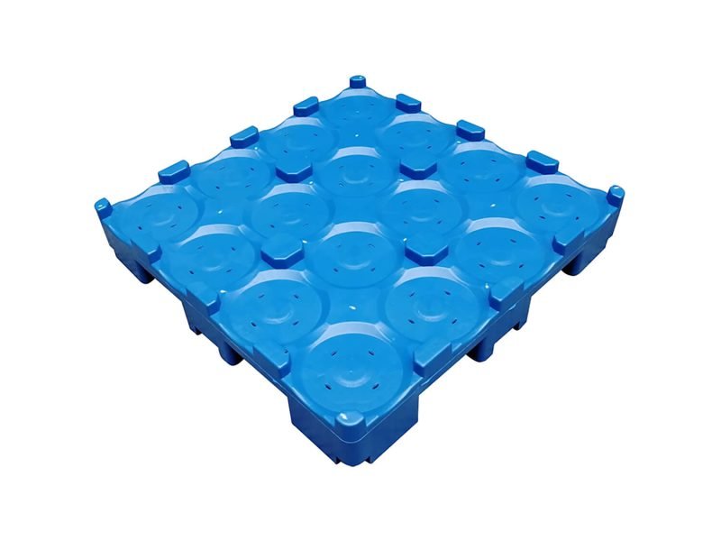 A blue Stackable Water Bottle Storage unit, allowing for easy stacking and space - saving storage of water bottles.