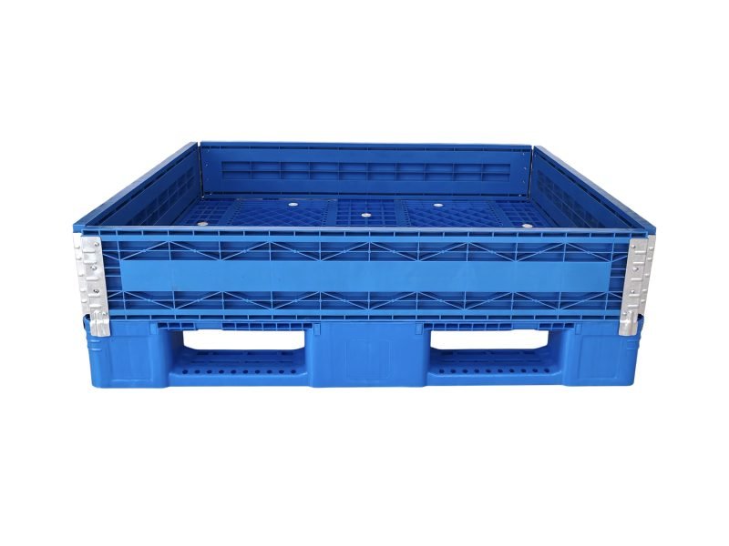 plastic pallet collar with 4 hinge