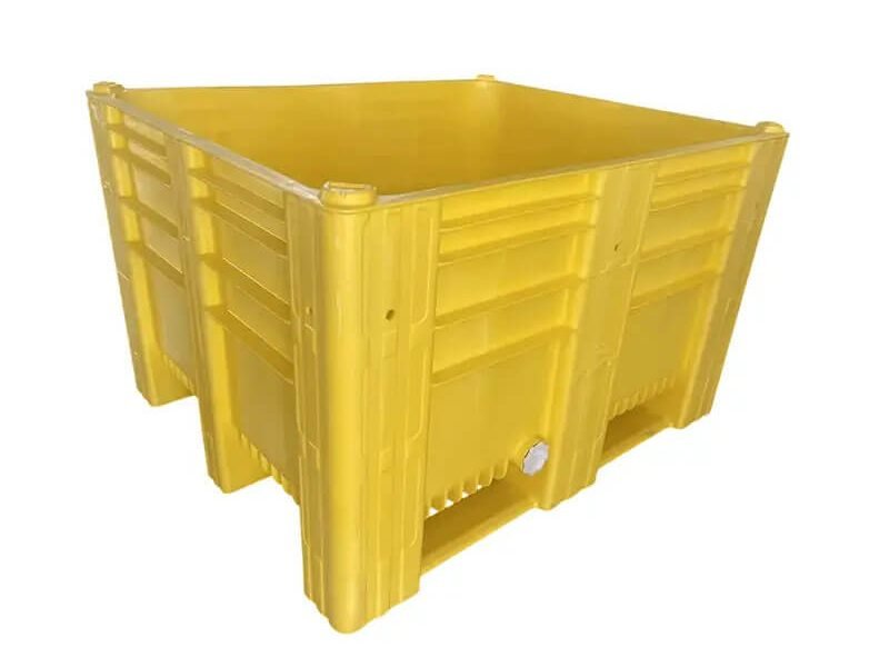 未标题-3_0000_企业微信截图_17476270315530 Rigid pallet box with closed solid walls and high load capacity, suitable for food and chemical storage.